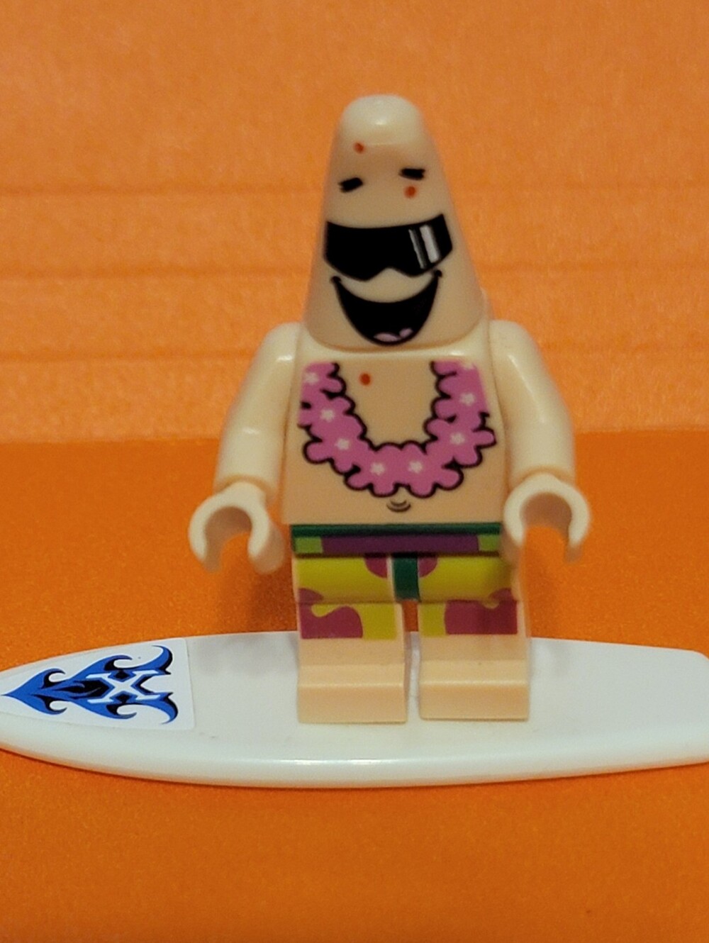 LEGO Patrick Star Minifigure bob037 Surfboard Lei Spongebob 3818 Excellent